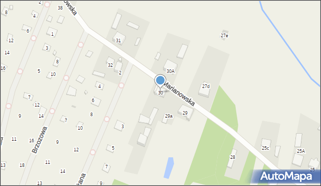 Marianów, Marianowska, 30, mapa Marianów