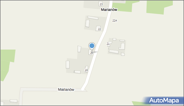 Marianów, Marianów, 20, mapa Marianów