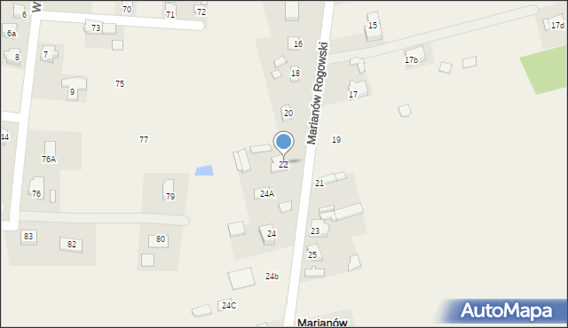 Marianów Rogowski, Marianów Rogowski, 22, mapa Marianów Rogowski