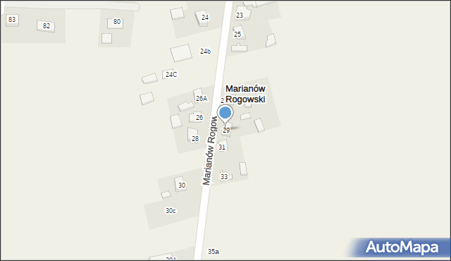 Marianów Rogowski, Marianów Rogowski, 29, mapa Marianów Rogowski