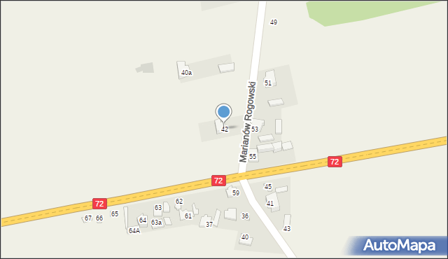 Marianów Rogowski, Marianów Rogowski, 42, mapa Marianów Rogowski
