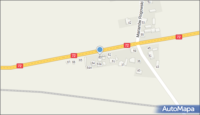 Marianów Rogowski, Marianów Rogowski, 63, mapa Marianów Rogowski