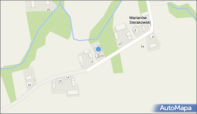 Marianów Sierakowski, Marianów Sierakowski, 12, mapa Marianów Sierakowski