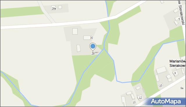 Marianów Sierakowski, Marianów Sierakowski, 29, mapa Marianów Sierakowski