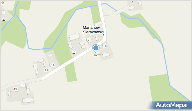 Marianów Sierakowski, Marianów Sierakowski, 9a, mapa Marianów Sierakowski