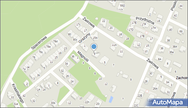 Marki, Magnolii, 3, mapa Marki