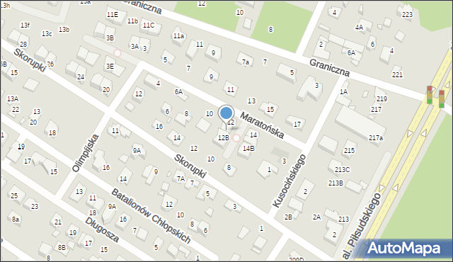 Marki, Maratońska, 12A, mapa Marki