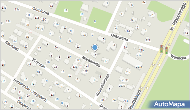 Marki, Maratońska, 15, mapa Marki