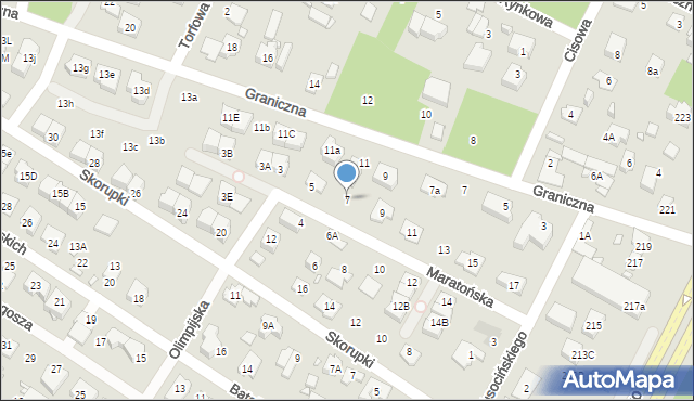 Marki, Maratońska, 7, mapa Marki