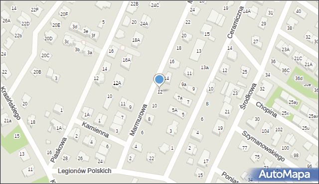 Marki, Marmurowa, 12, mapa Marki