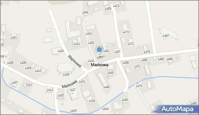 Markowa, Markowa, 1450, mapa Markowa