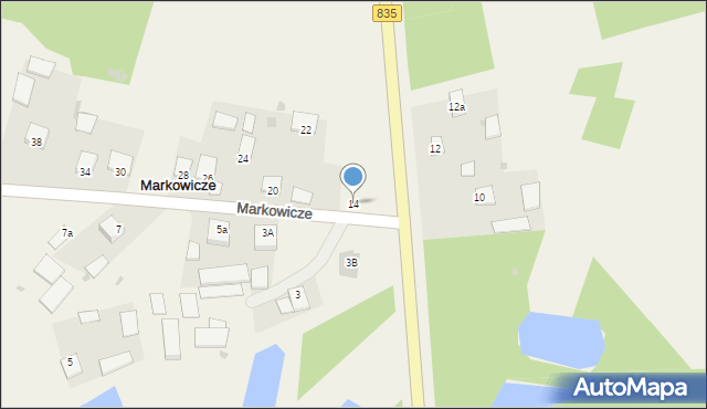 Markowicze, Markowicze, 14, mapa Markowicze