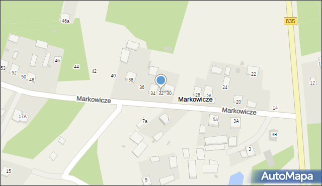 Markowicze, Markowicze, 32, mapa Markowicze