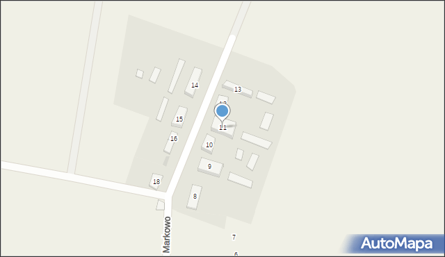 Markowo, Markowo, 11, mapa Markowo