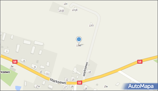 Marksewo, Marksewo, 13ab, mapa Marksewo