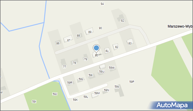 Marszewo, Marszewo, 80, mapa Marszewo