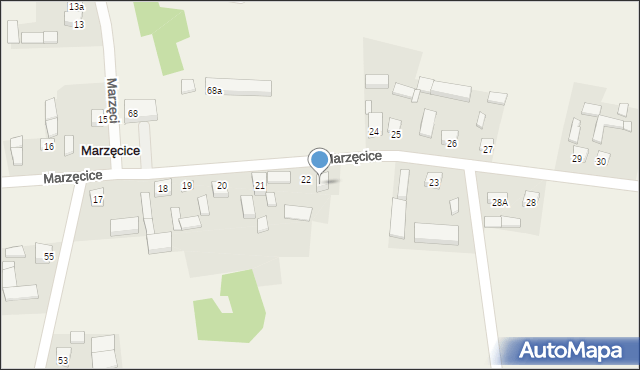 Marzęcice, Marzęcice, 22A, mapa Marzęcice