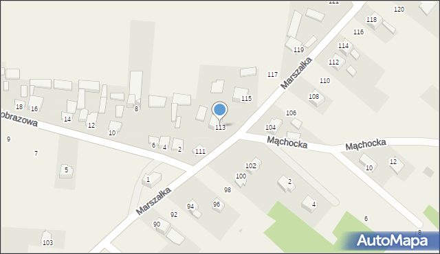 Masłów Drugi, Marszałka Józefa, ks., 113, mapa Masłów Drugi