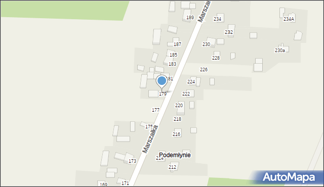 Masłów Drugi, Marszałka Józefa, ks., 179, mapa Masłów Drugi
