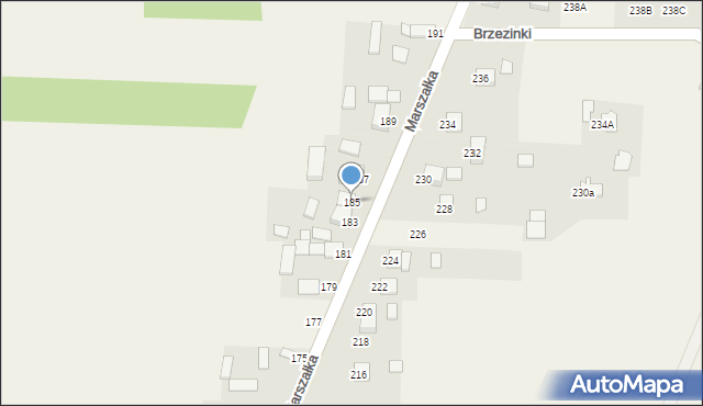 Masłów Drugi, Marszałka Józefa, ks., 185, mapa Masłów Drugi