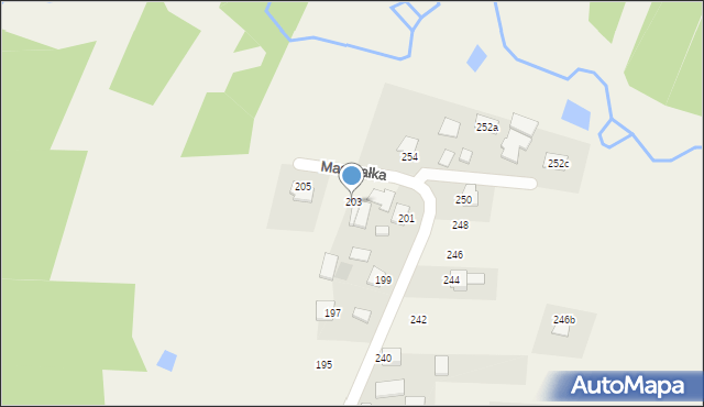Masłów Drugi, Marszałka Józefa, ks., 203, mapa Masłów Drugi