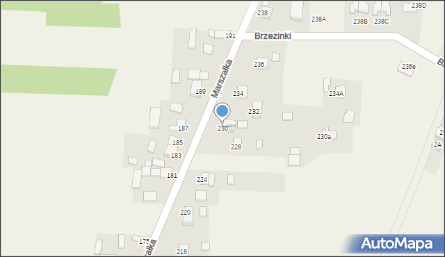 Masłów Drugi, Marszałka Józefa, ks., 230, mapa Masłów Drugi