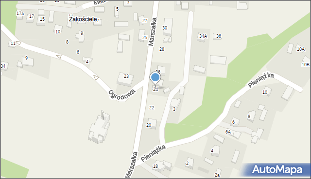 Masłów Pierwszy, Marszałka Józefa, ks., 24, mapa Masłów Pierwszy