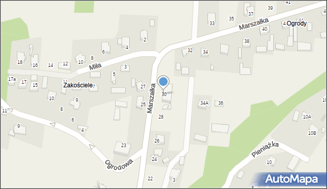 Masłów Pierwszy, Marszałka Józefa, ks., 30, mapa Masłów Pierwszy