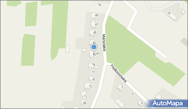 Masłów Pierwszy, Marszałka Józefa, ks., 81, mapa Masłów Pierwszy