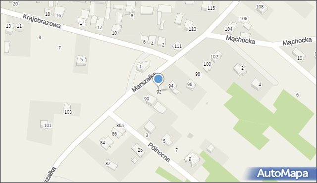 Masłów Pierwszy, Marszałka Józefa, ks., 92, mapa Masłów Pierwszy