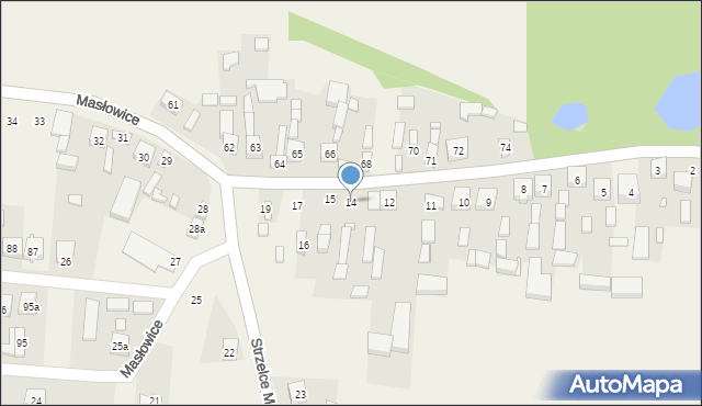 Masłowice, Masłowice, 14, mapa Masłowice