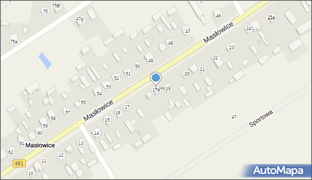 Masłowice, Masłowice, 17a, mapa Masłowice