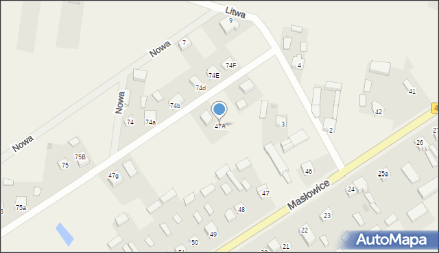 Masłowice, Masłowice, 47A, mapa Masłowice