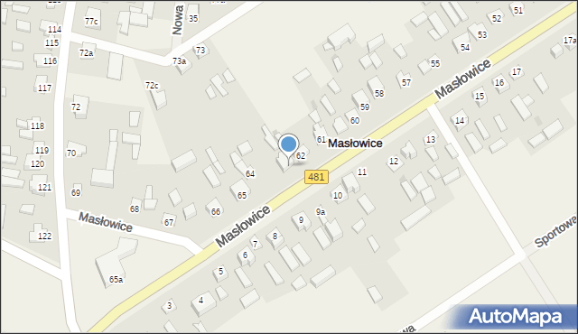 Masłowice, Masłowice, 63, mapa Masłowice