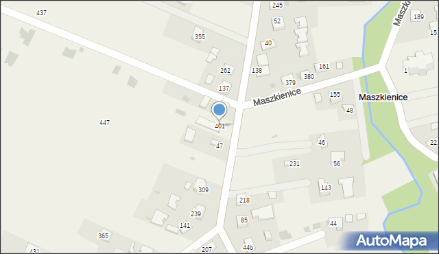 Maszkienice, Maszkienice, 401, mapa Maszkienice