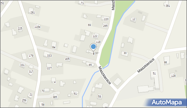 Maszkienice, Maszkienice, 8, mapa Maszkienice