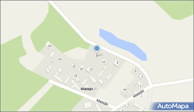 Matejki, Matejki, 20, mapa Matejki