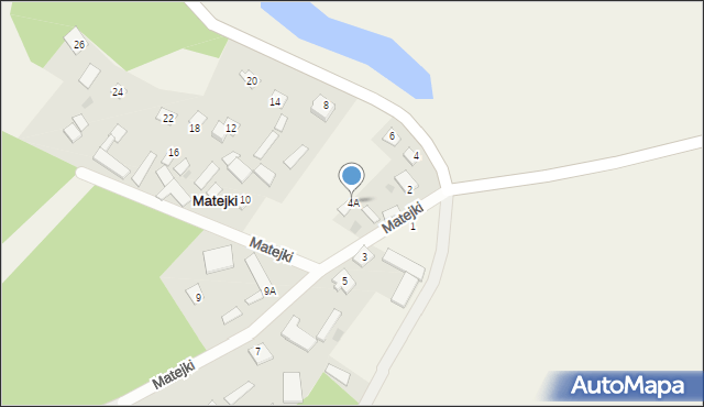 Matejki, Matejki, 4A, mapa Matejki