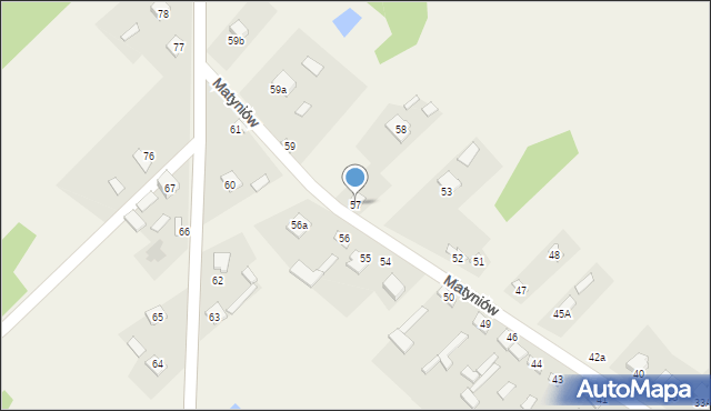 Matyniów, Matyniów, 57, mapa Matyniów