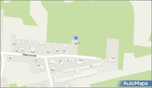 Mauryców, Mauryców, 66A, mapa Mauryców