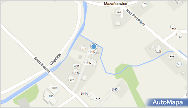 Mazańcowice, Mazańcowice, 1118b, mapa Mazańcowice