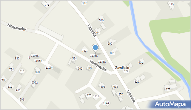 Mazańcowice, Mazańcowice, 1135b, mapa Mazańcowice