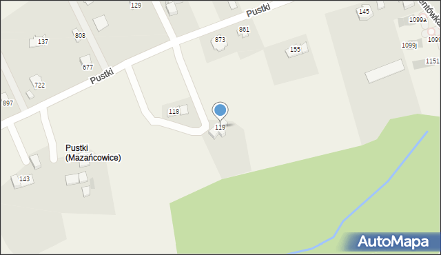 Mazańcowice, Mazańcowice, 119, mapa Mazańcowice