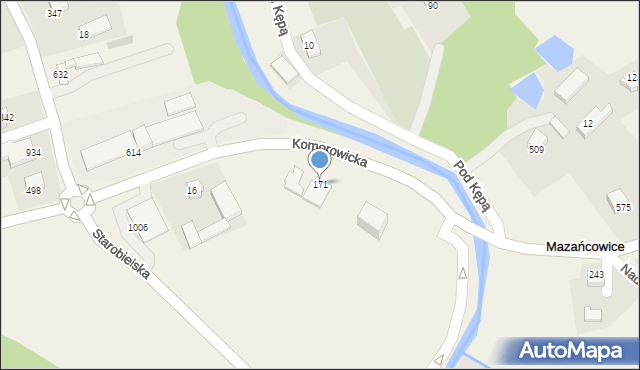 Mazańcowice, Mazańcowice, 171, mapa Mazańcowice