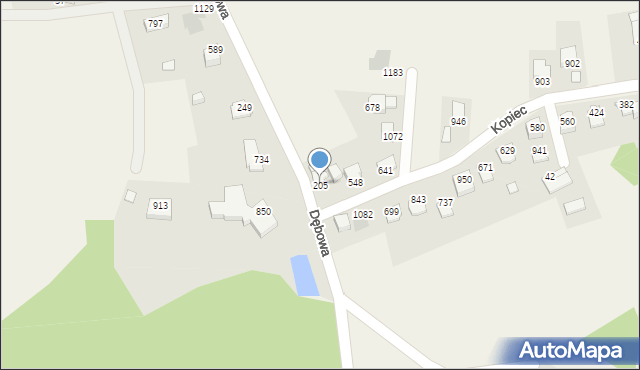 Mazańcowice, Mazańcowice, 205, mapa Mazańcowice