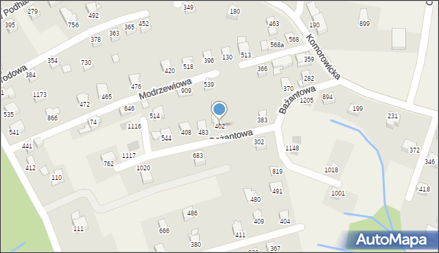 Mazańcowice, Mazańcowice, 402, mapa Mazańcowice