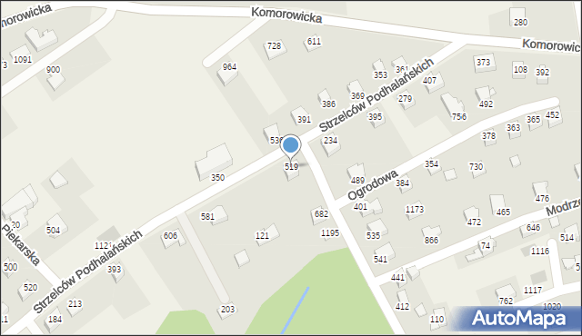 Mazańcowice, Mazańcowice, 519, mapa Mazańcowice