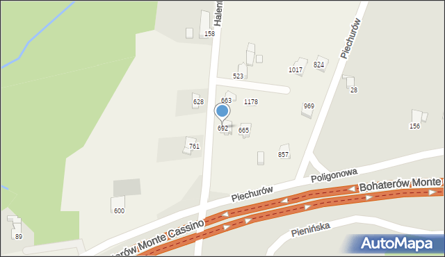 Mazańcowice, Mazańcowice, 692, mapa Mazańcowice
