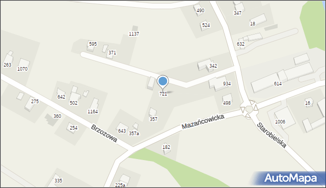 Mazańcowice, Mazańcowice, 721, mapa Mazańcowice