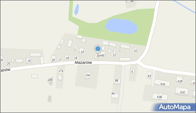 Mazanów, Mazanów, 13, mapa Mazanów